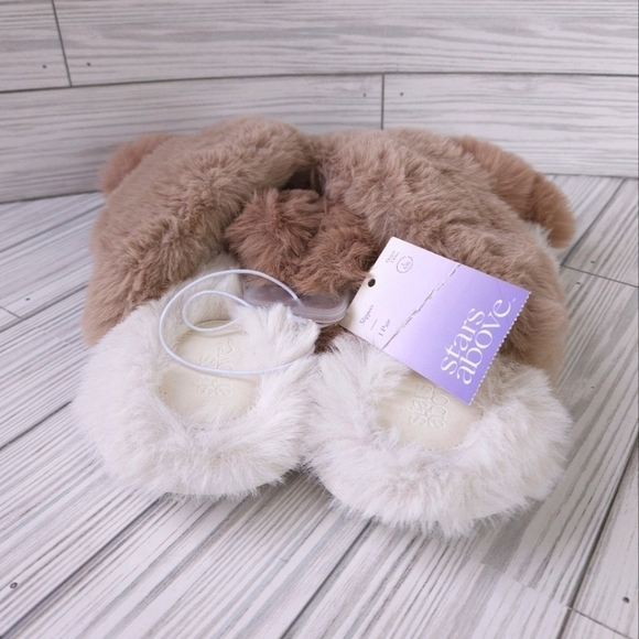 Stars Above Faux Fur Cross Strap Paris Slipper Slides in Taupe Size Large NWT - Picture 6 of 11